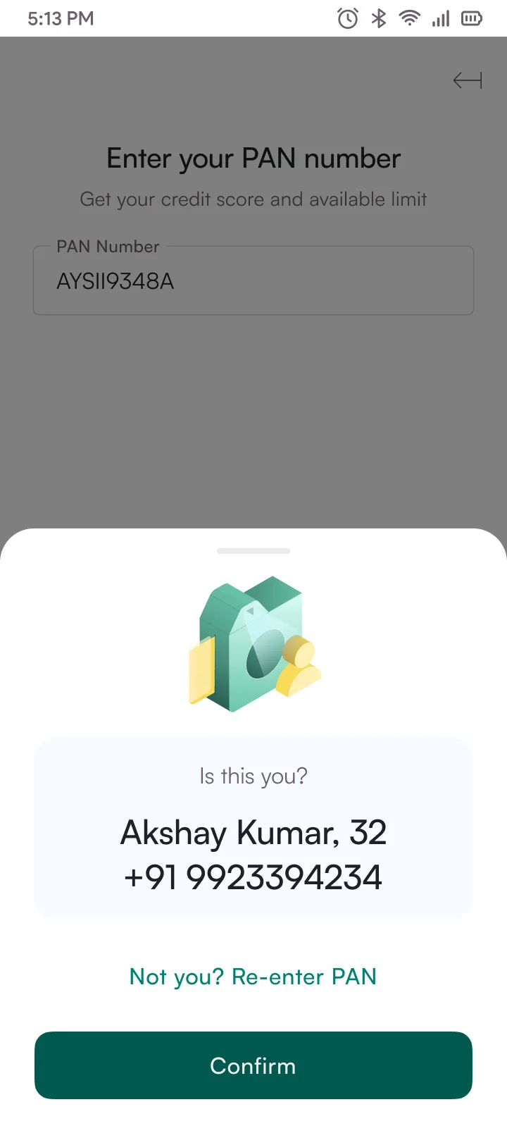 Confirm identity