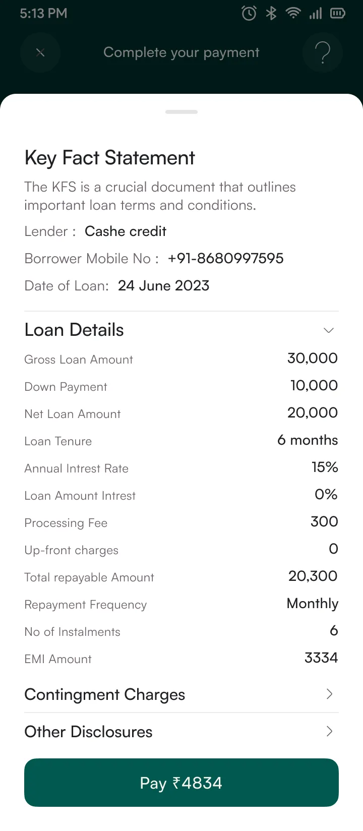 Loan details