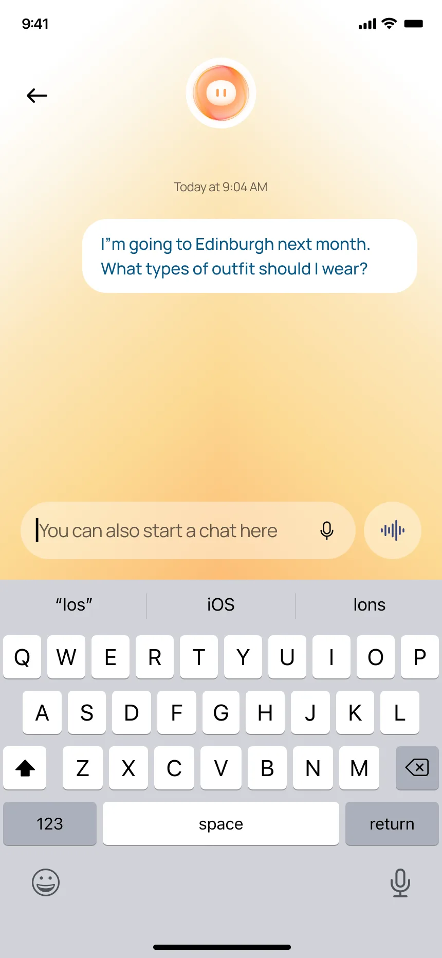 User types: I'm going to Edinburgh next month. What types of outfit should I wear?