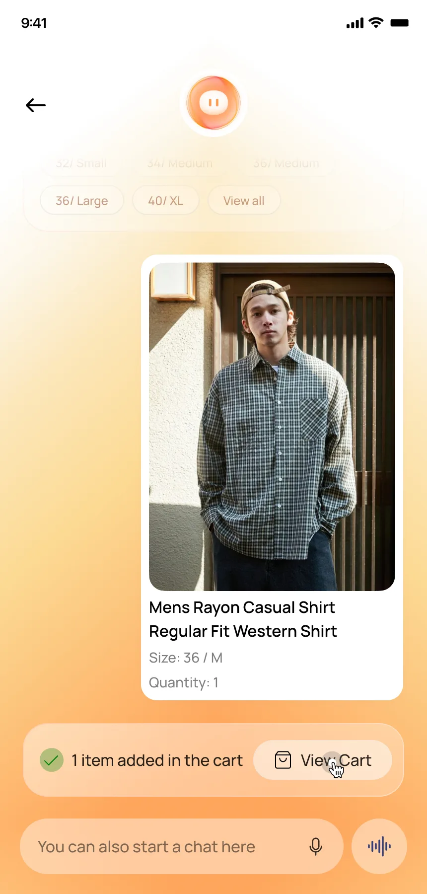 AI chat surfaces similar products — H&M, Superdry, LookMark shirts with Add buttons and prices