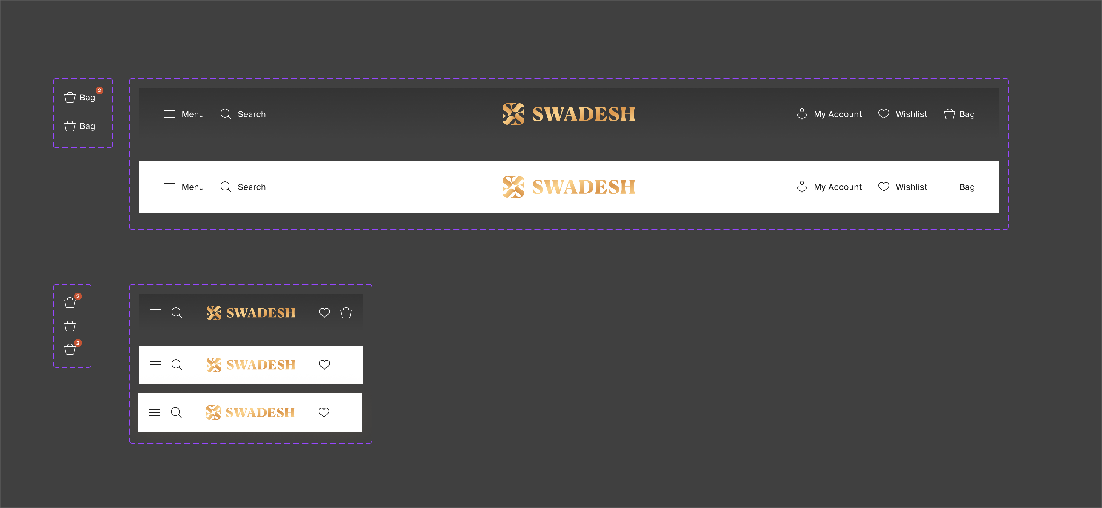 Navigation component — branded through saffron accent colour and sand surface tokens